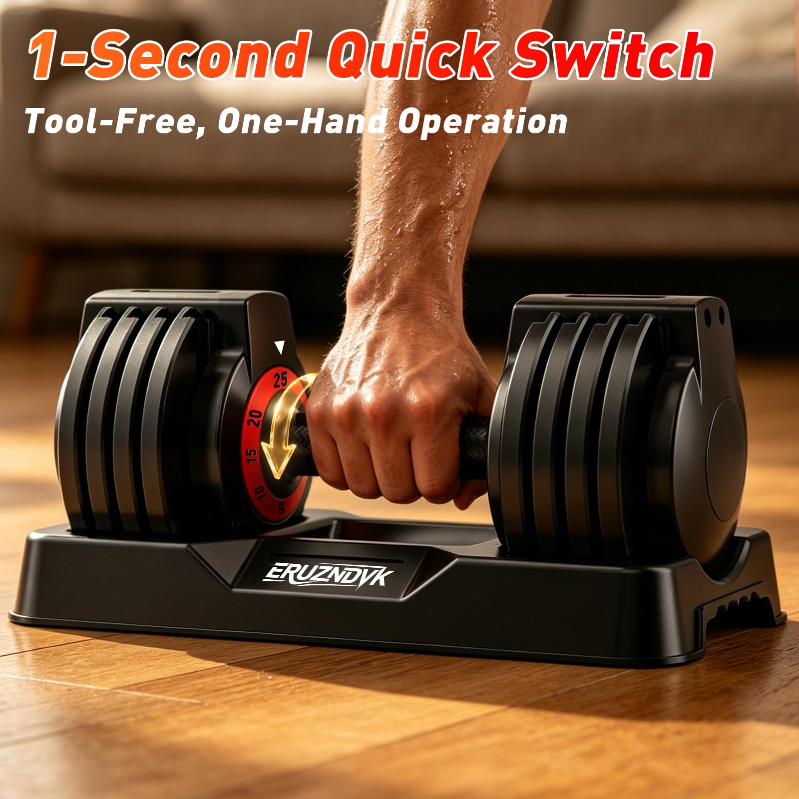 25/55lbs Adjustable Dumbbell Set of 2, 5-in-1/10-in-1 Free Weights Set | 50/110lb Set, Anti-Slip Texture Handle for Exercise, Fitness Equipment Set, Home Gym Strength Training, for Men and Women