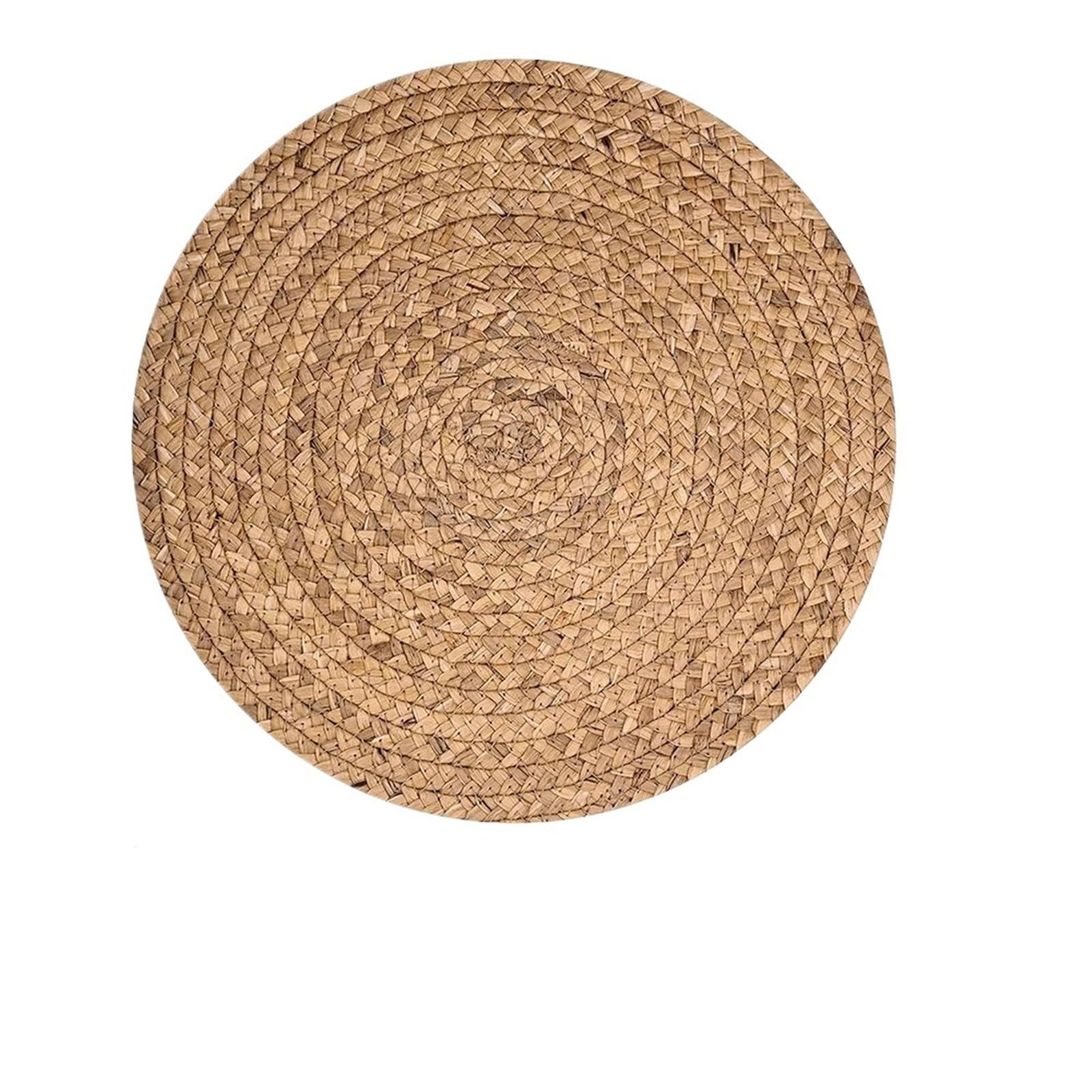 Wicker Placemat Round Woven Placemats Natural Straw Braided Rattan Heat Resistant Place Mats For Dining Table(35x35cm)