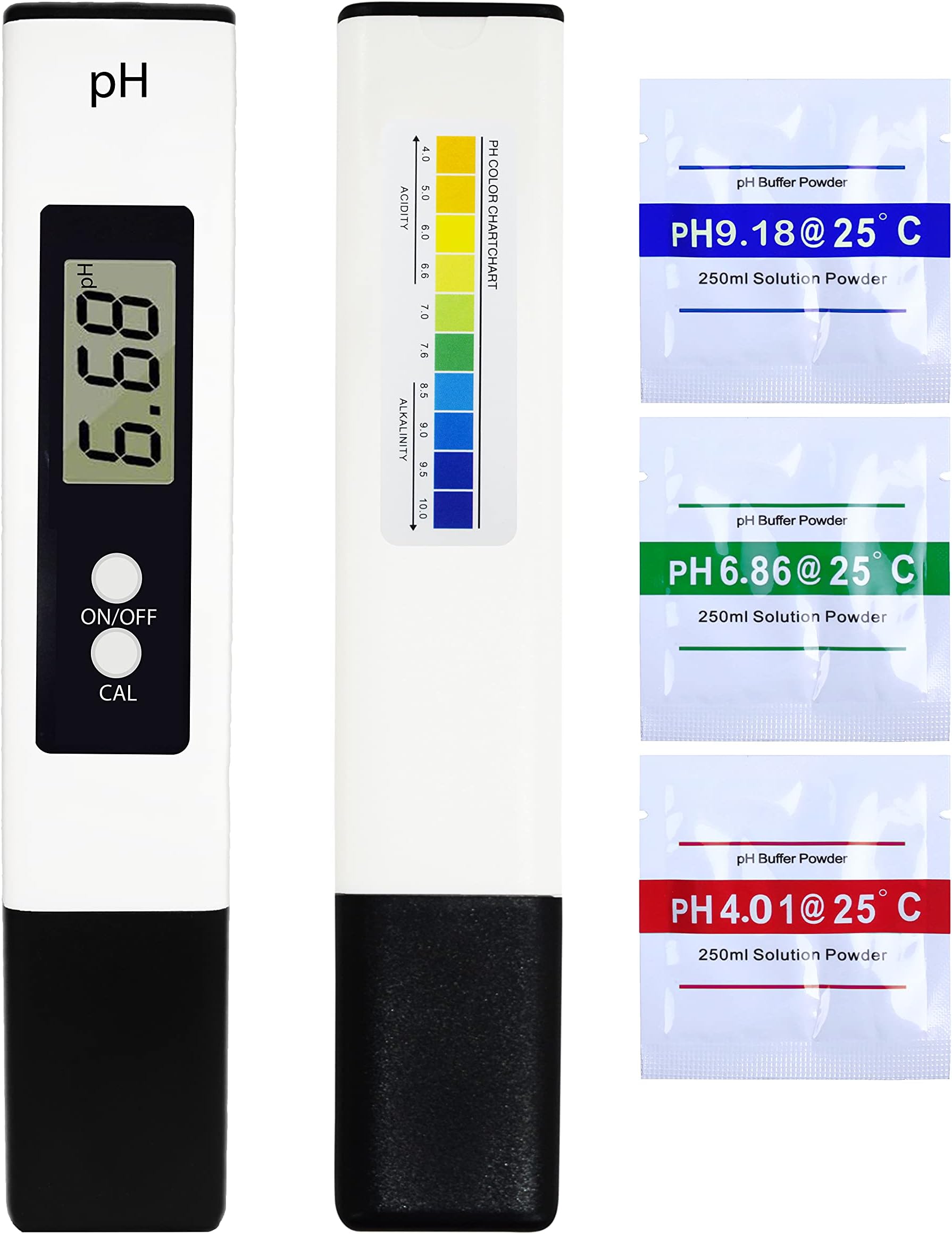 Shapure Digital PH Meter, PH Meter 0.01 PH High Accuracy Water Quality Tester with 0-14 PH Measurement Range for Household Drinking Water,Aquarium,Swimming Pools (white)