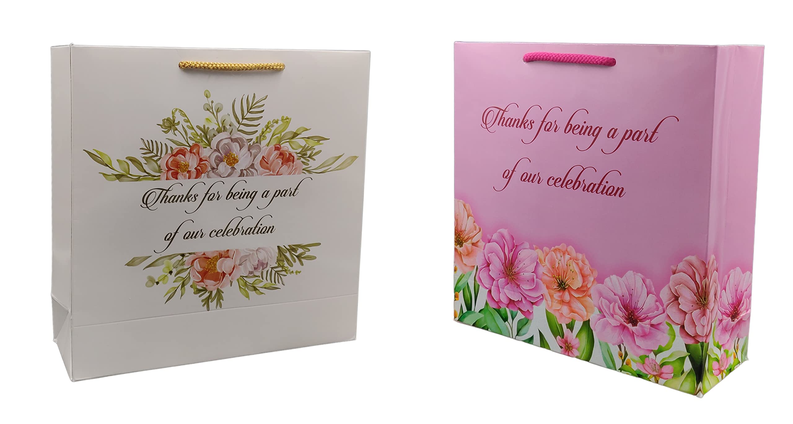TASCHE Green Celebration and Pink Celebration Design Printed Assorted Paper Carry Bags | Gift Bags for Return gifts, and Birthday presents (9 * 9 * 3 Inches) (Pack of 50) (B0C28FYHF1) Amazon Price History, Amazon Price Tracker