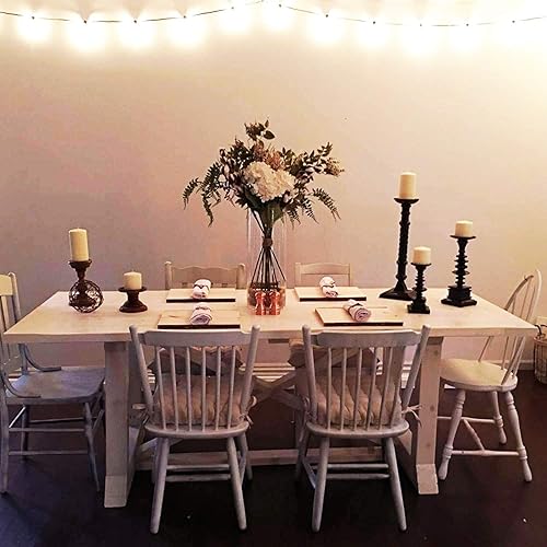 Miniatura 7 de Tira de luces Edison ST35 de 25 pies para patio al aire libre con 27 bombillas transparentes, 5 vatios120 voltajebase E12, cable blanco