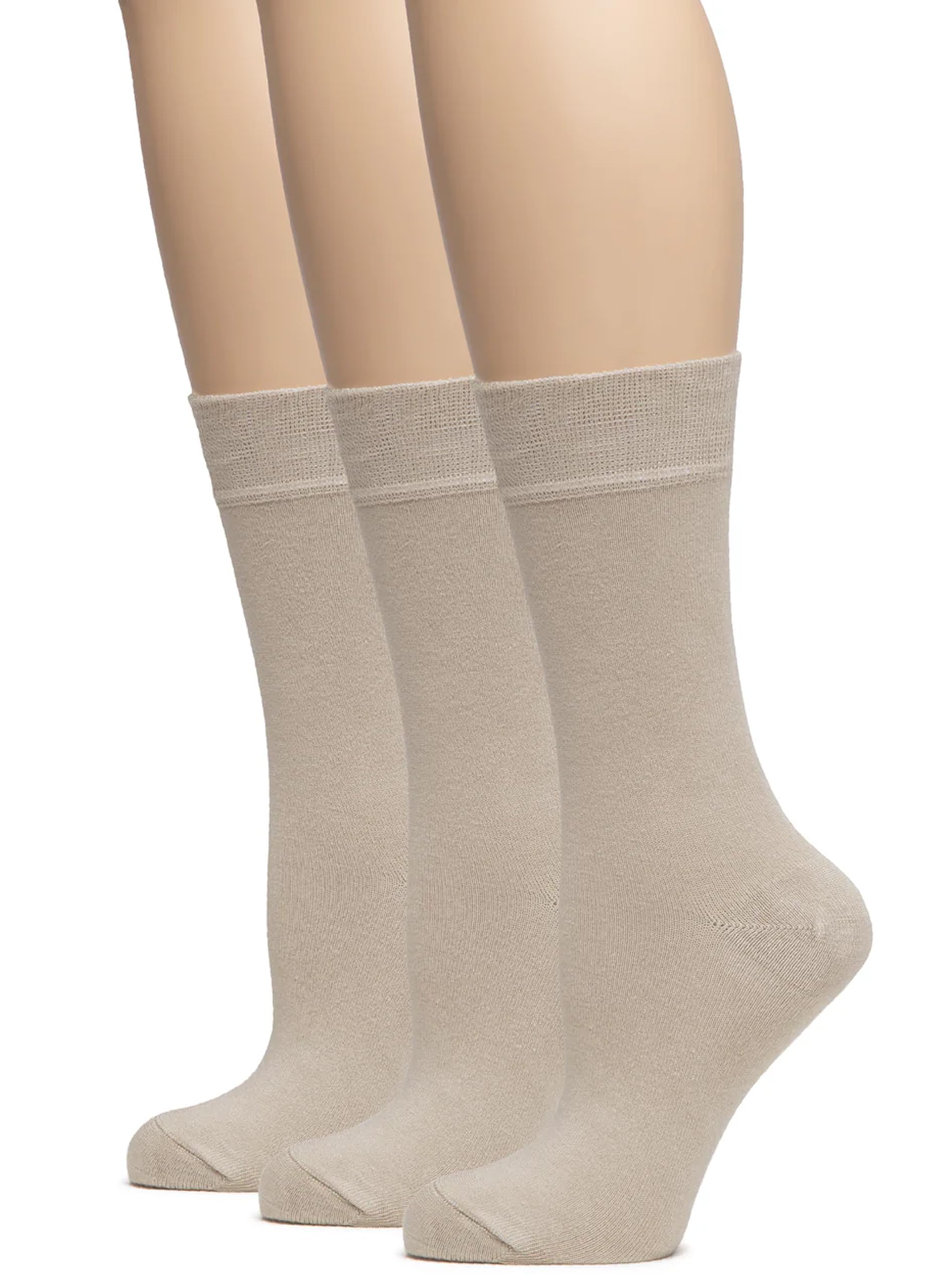 Hugh Ugoli Women's Thin Soft Rayon Derived from Bamboo Crew Socks for Dress, Trouser, Seamless Toe &amp; Non-Binding, 5-8/9-11