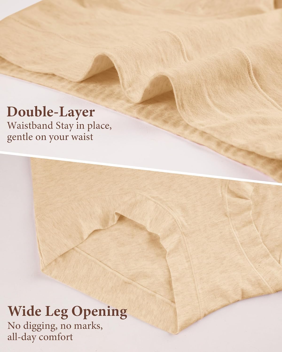 Women's Cotton Underwear, High Waisted Full Coverage Briefs, Soft Breathable Comfortable Panties, 4 Pack S-XXL - Image 6