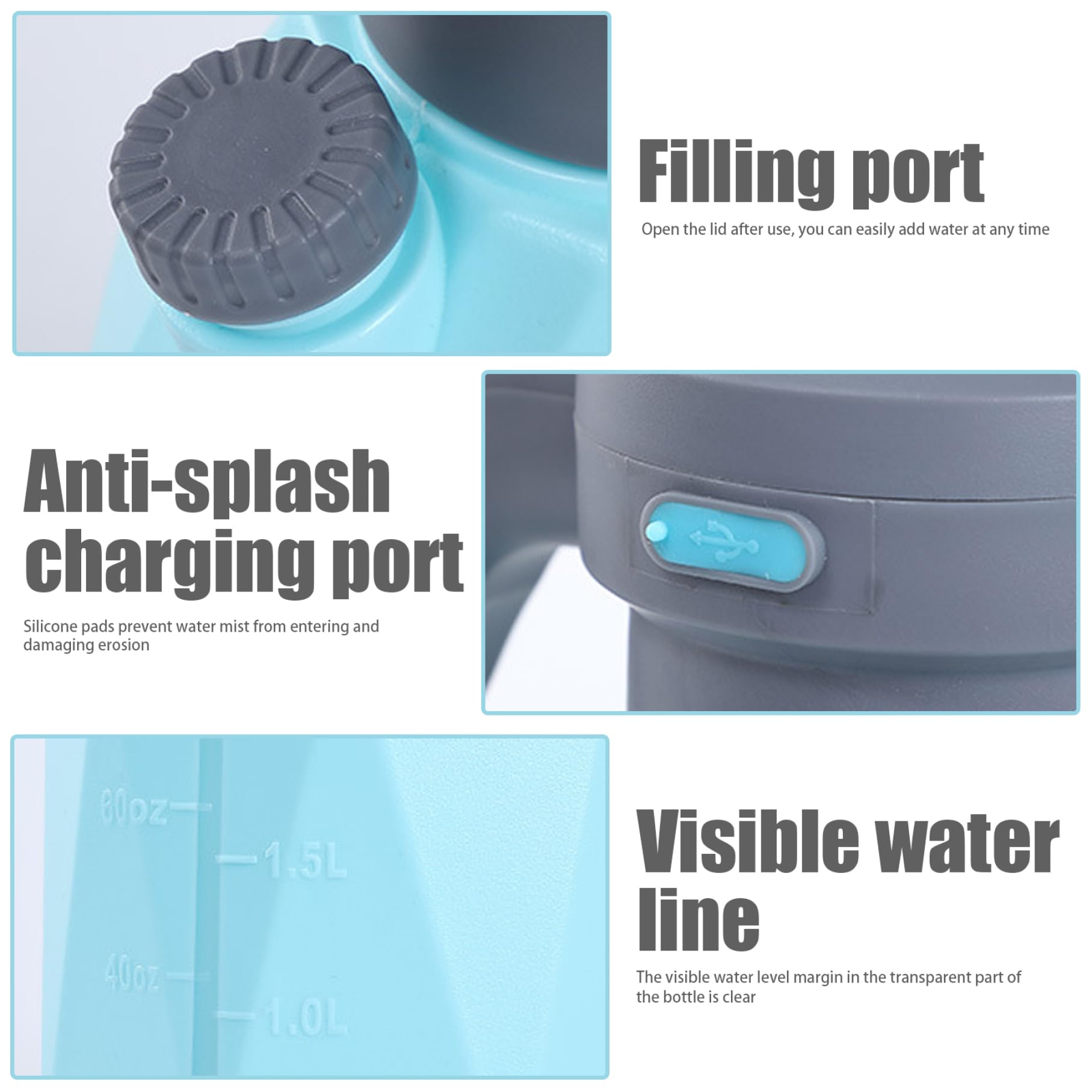Spruzzatore elettrico, spray a spruzzo elettrico USB 2L, 2 Spruzzatore a pressione da 2000 mAh con spruzzatore in scala dell'ugello di estensione per giardinaggio annaffiato, blu, spruzzatori