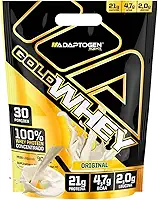 Gold Whey 900g Refil Sabor Natural (Leite em pó) Ganho de massa muscular proteína concentrada - Adaptogen