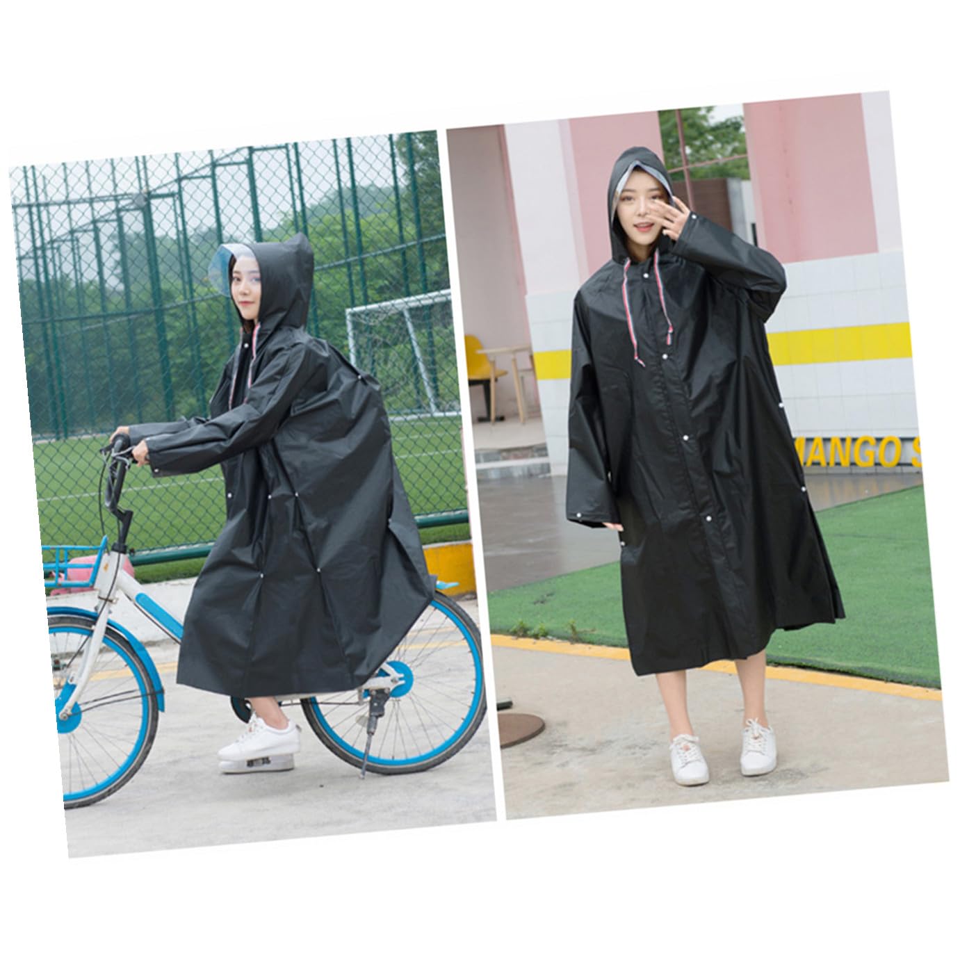Healeved Engrosado Poncho De Lluvia para Adultos Capucha para Exteriores para Viajes y Escalada Talla XXL Material Eva Grueso