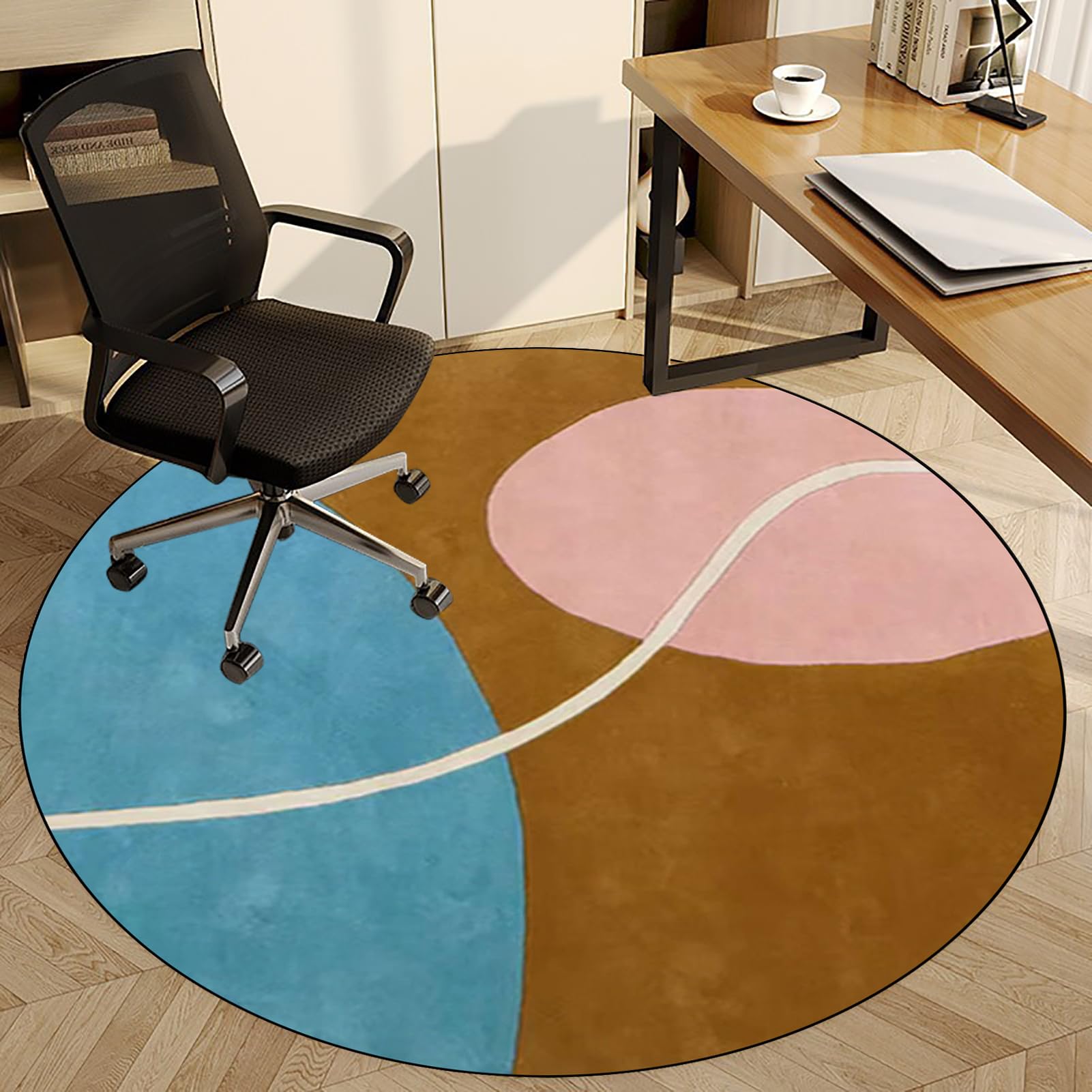 90 cm Schreibtischunterlage Bürostuhlunterlage für Hartboden - Rund Bürostuhl Matte - schreibtischstuhl unterlage- Bodenschutz Bürostuhl für Parkett, Laminat, Teppichboden