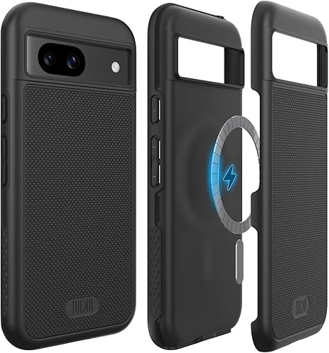 Vista 132 de TUDIA MergeGrip - Funda para Google Pixel 7a 2023, [probada en caídas de grado militar] borde elevado para protección de pantalla y cámara, doble