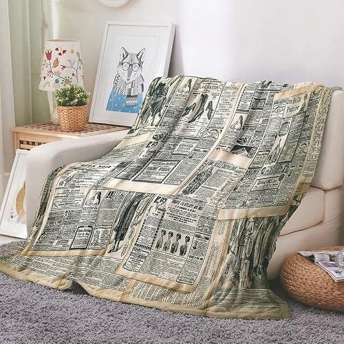 EHOMERY Mantas Gordas Frazada Cama Verano Mantas Grandes Cobija De Invierno Periódico Mantas De Siesta Mantas Decorativas Suaves Y Cómodas Amarillo 150x130cm