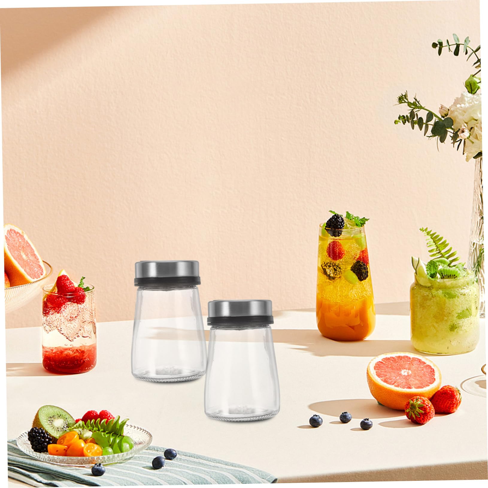 Garneck Cinnamon Sugar Shaker Pepper Shakers Set Salt Pepper Dispenser for Kitchen Bbq