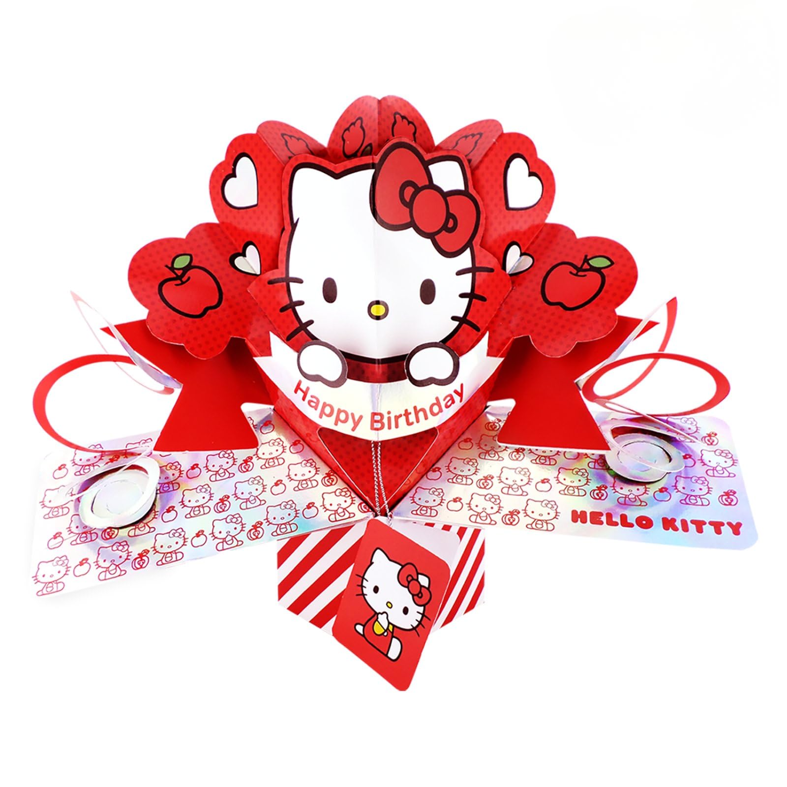 Second Nature Pop Ups Hello Kitty 3D Pop Up Birthday Card Licensed Character Keepsake Card For Her Collectable Greeting Card - 3D Freestanding, Hello Kitty Fan, Cat Lover, Eco-Friendly, Keepsake
