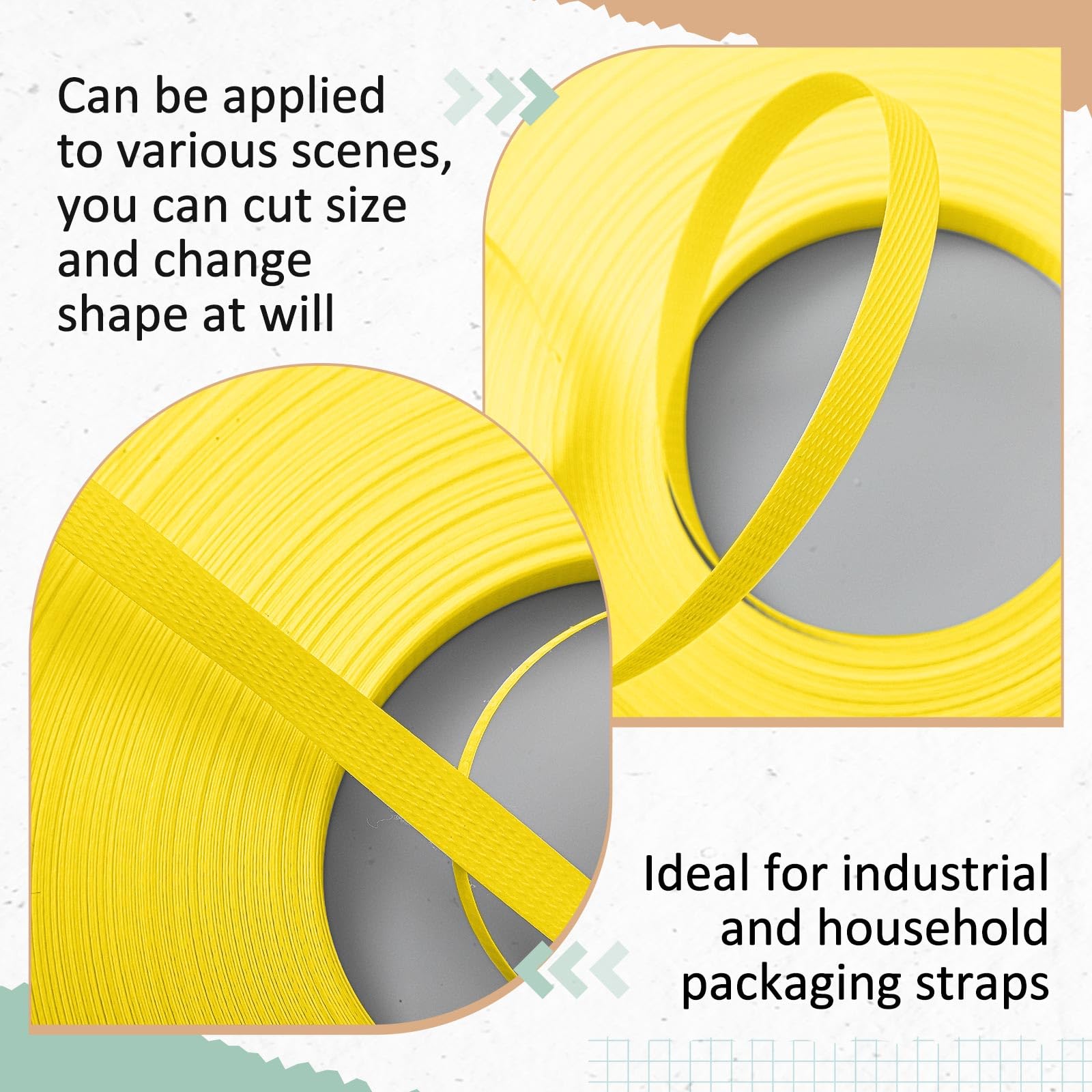 Pallet Strapping Kit - 492ft Yellow Strapping Tape -6 Pallet Strapping Kit - 492ft Yellow Strapping Tape -6