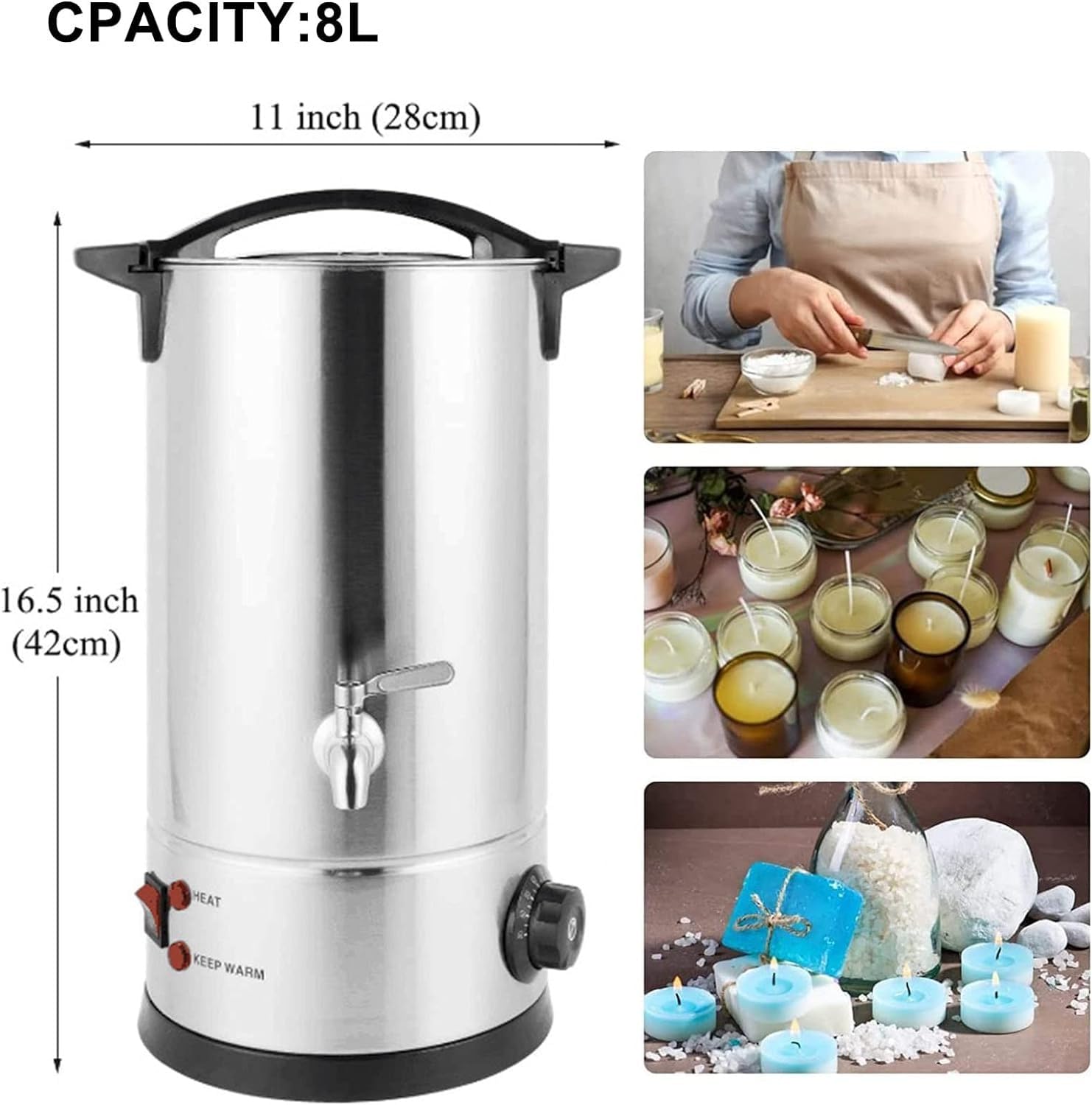 Fonditore Cera Elettrico 7L - Per Candele E Saponi Con Controllo Temperatura - Foto 9