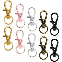 50 pcs Swivel Clasps Lanyard Snap Hook,cnomg Metal Swivel Lanyard Snap Hook Lobster Claw Clasp Multi-Color