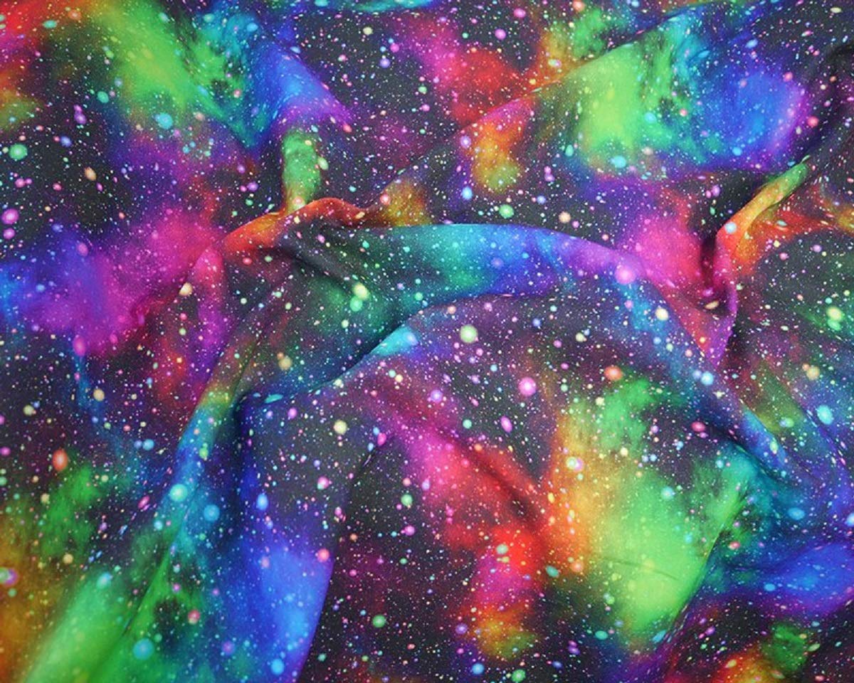 Space Fabric Speckled Galaxy Multicolour Cotton Craft Fabric Material Metre - 149cm Wide