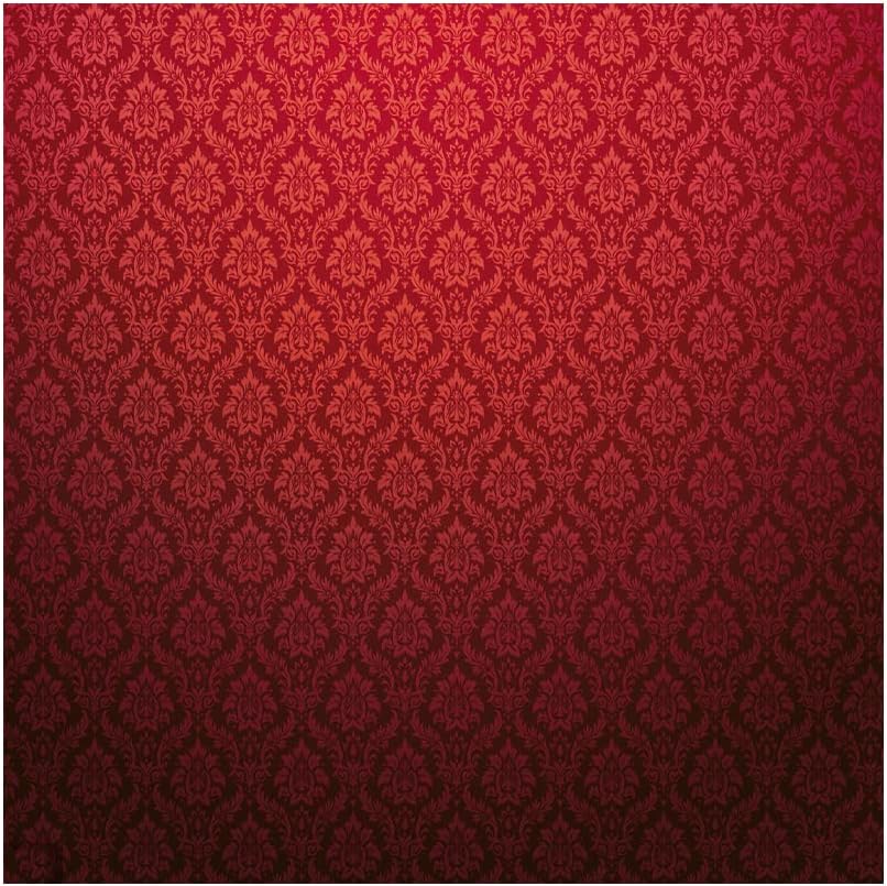 YongFoto 10x10ft Dark Red Damask Floral Texture Pattern Backdrop Vintage Classic Flower Pattern Interior Room Retro Dark Wall Photography Background Baby Shower Girl Kids Adult Portrait Photo Props
