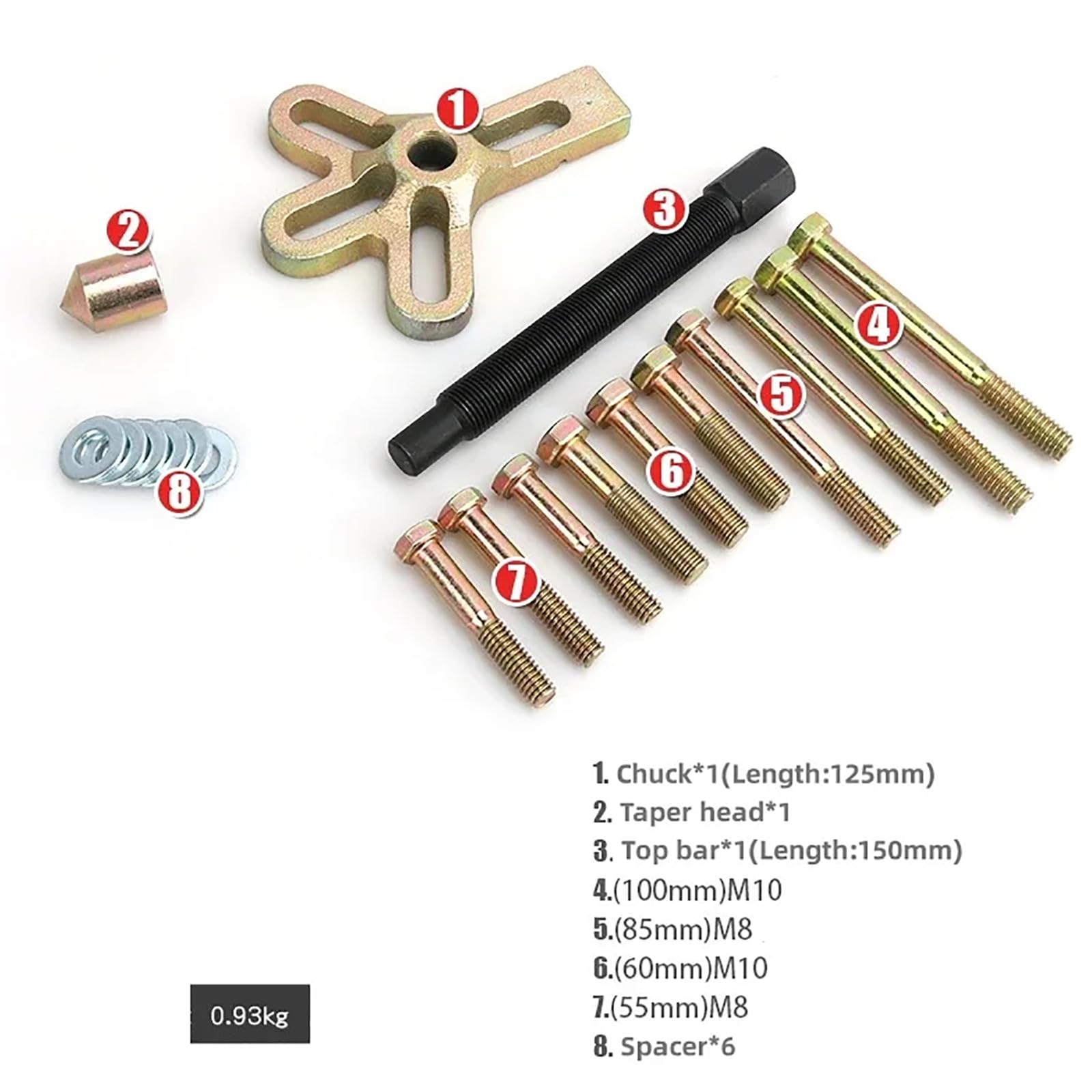 Juego de mantenimiento de coche para quitar poleas de engranajes para quitar poleas de engranajes