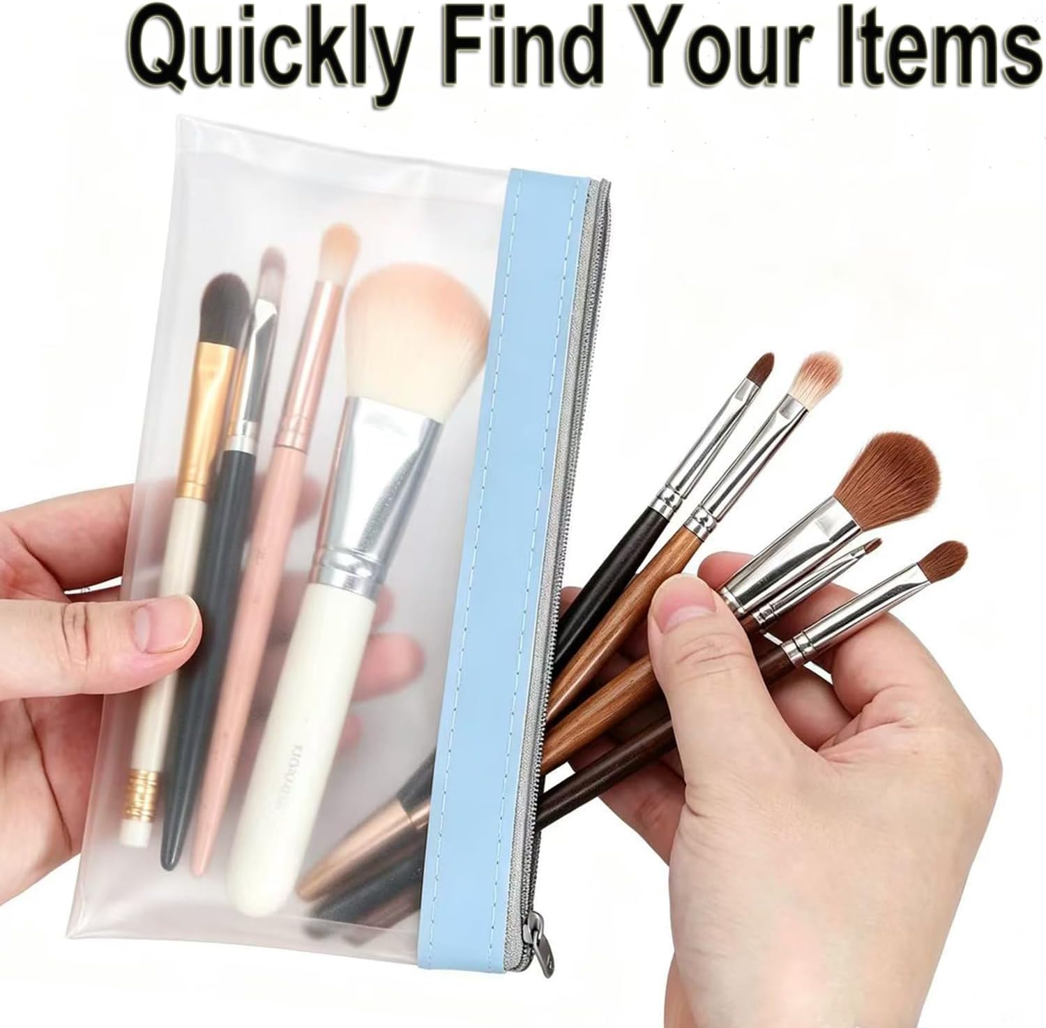 5pack Mini Makeup Bag, Small Clear Pouch with Zipper, Waterproof Tpu Makeup Pouch for Women, Small Coin Purse for Daily or Travel Lipstick Earphone Organizer (,4.1X8.3inch) image 5