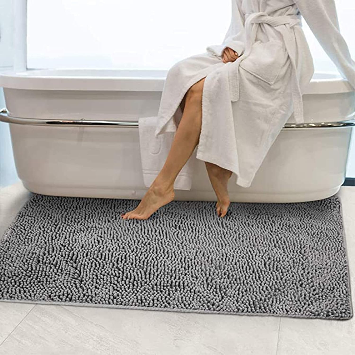 Extra Groot Badkamertapijt 40x180cm Chenille - Ultrazacht Antislip & Waterabsorberend