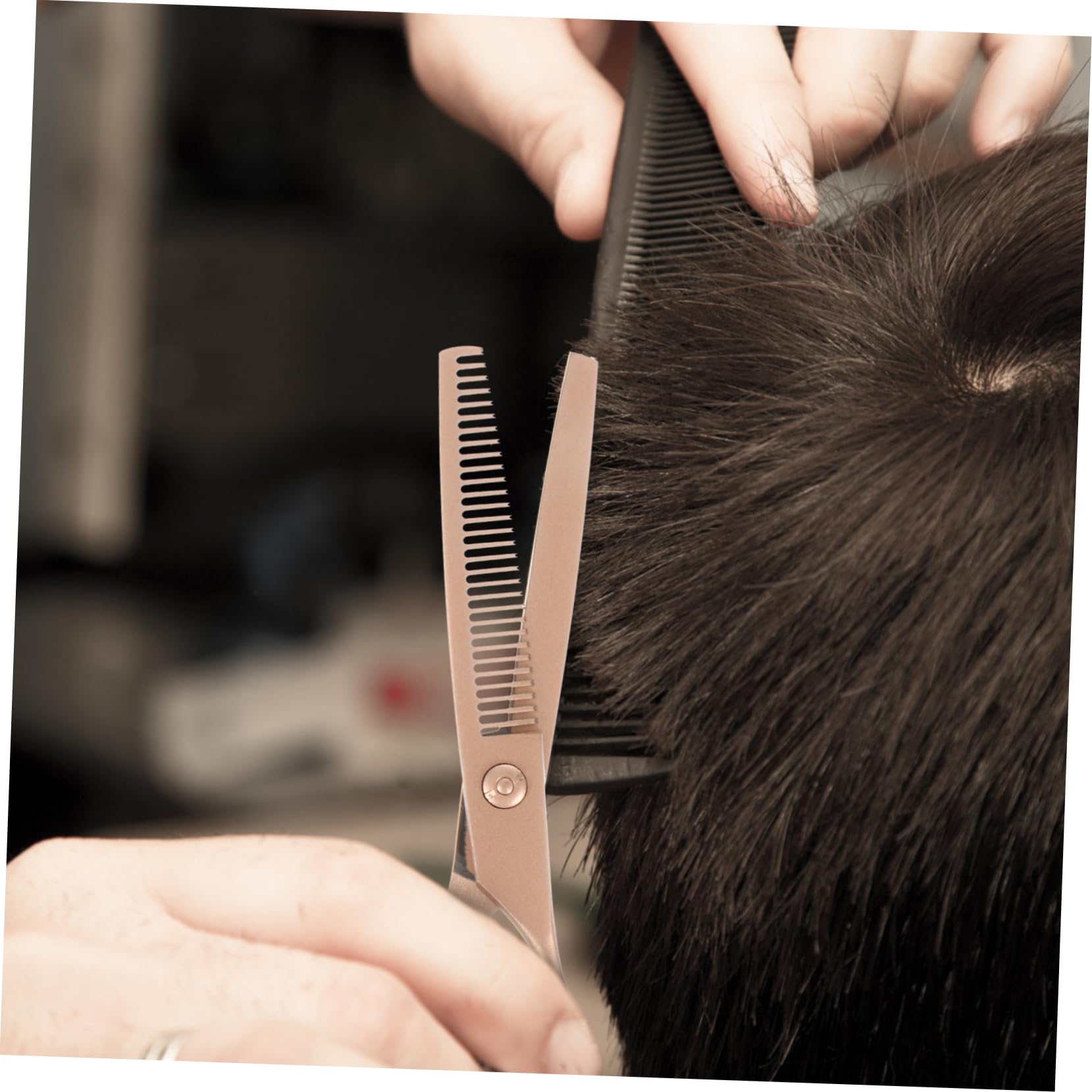 Tijeras de Corte de Pelo 6 Pulgadas Acero Inoxidable Dorado 2 Piezas | Barbería y Hogar, Diseño Elegante, Protege los Dedos, Recorte de Peinados Variados