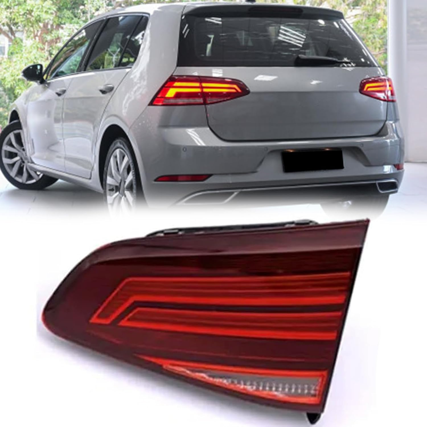 Tail Light Assembly Compatible with 2017 2018 2019 2020 Volkswagen VW Golf 7.5 Passenger Side Outside Taillights Rear Light Tail Lights Assembly Turn Signal, Reverse Brake Lamps