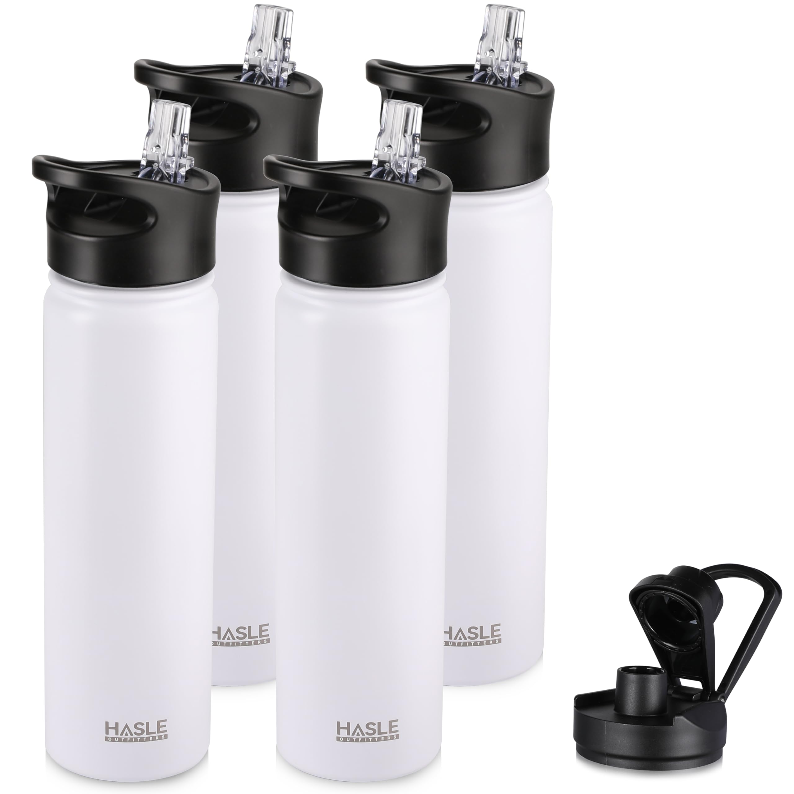 HASLE OUTFITTERS Edelstahl-Wasserflasche 900 Ml – Vakuumisoliert, Mit 2 Deckeln (Strohhalm & Auslauf), Hält Kalt/heiß