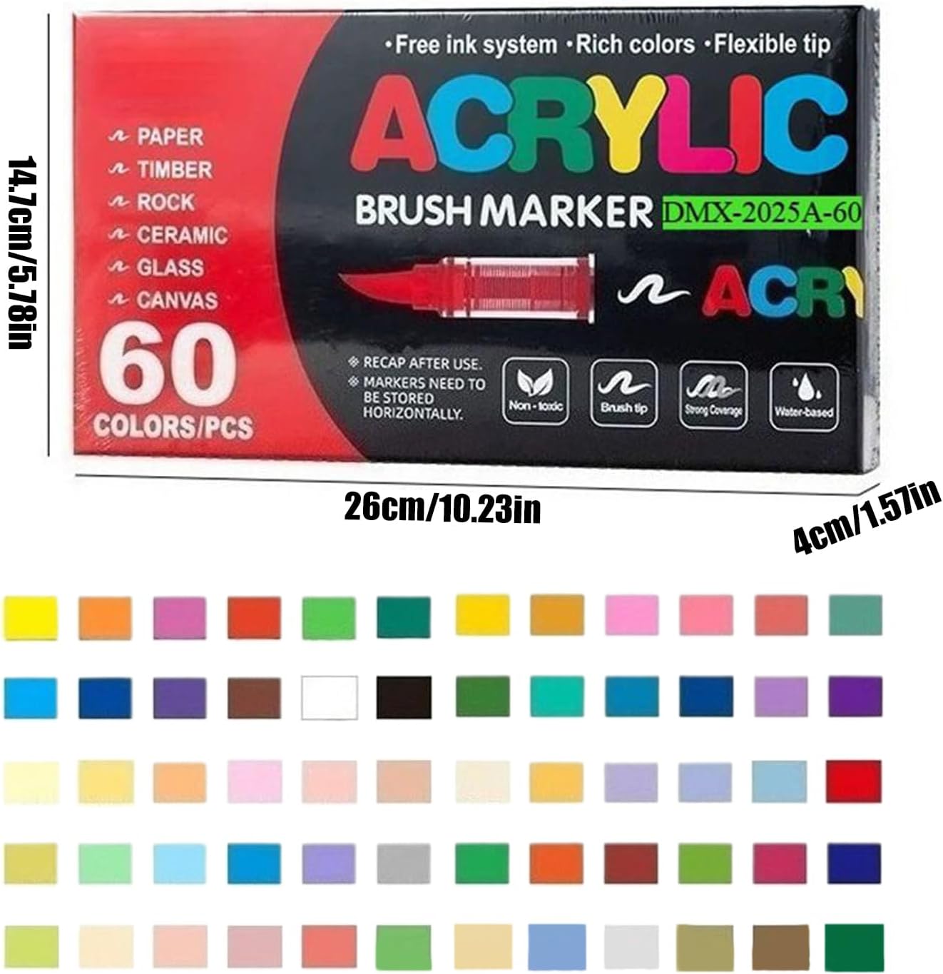 Acrylic Paint Marker, Smudge-Proof Soft Tip Waterproof Pens, Acrylic Markers Set for Painting Parents Grandparents Easter Stuffers Travel School