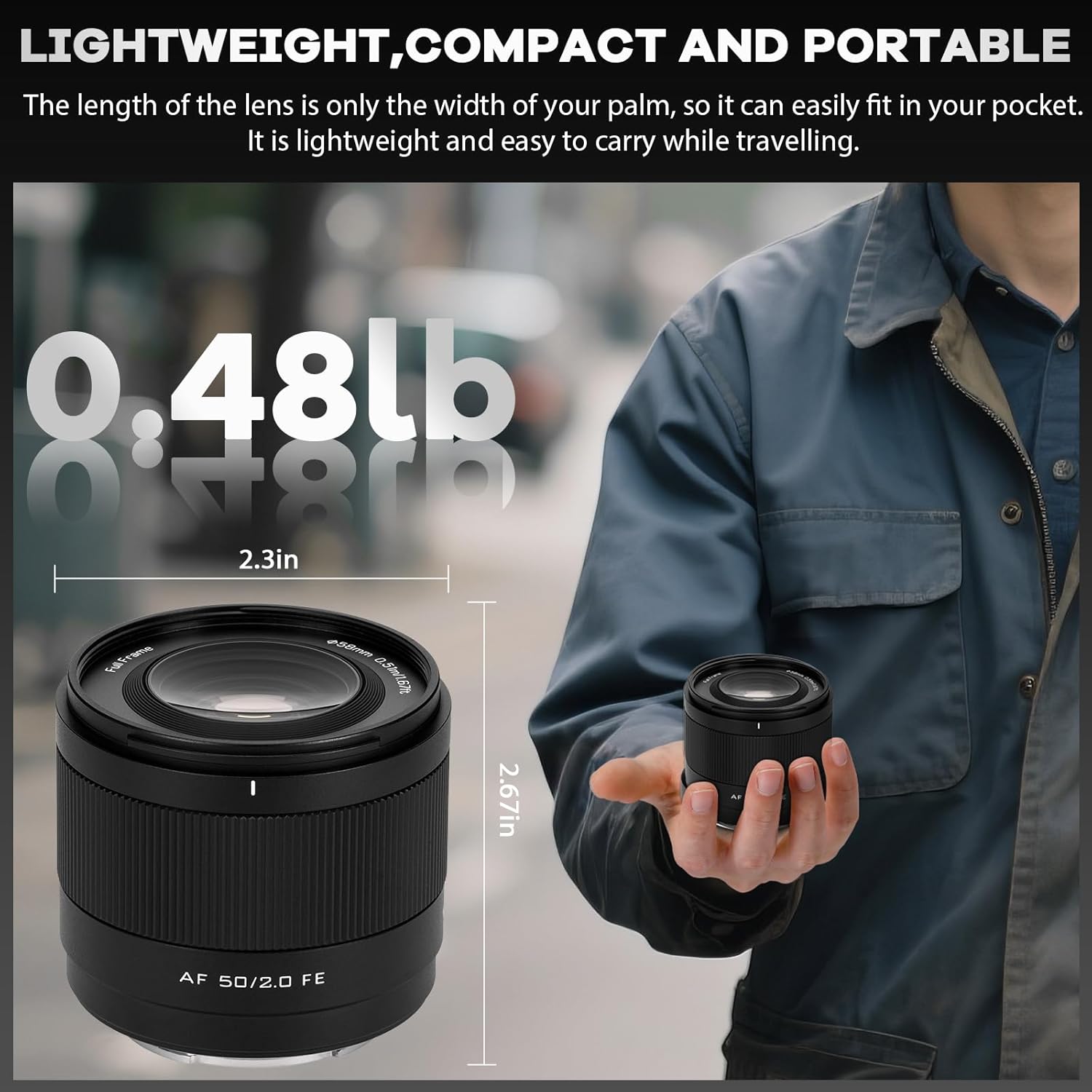 VILTROX 50mm F2.0 Full Frame Prime Lens for Sony E-Mount | Fast AF, Large Aperture, Ultra-Compact | Standard Portrait Lens for A7RV, A7IV, A7CII, ZV-E1, A7RIV, A6600 Mirrorless Cameras