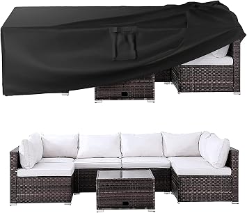 Ruimoy Patio Furniture Covers, Outdoor Furniture Cover Waterproof, General Purpose, Outside Table and Chair Covers, Heavy Duty 600D 102 Inch L x 74 Inch W x 27.5 Inch H