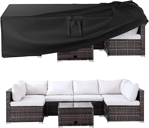 Patio Furniture Covers, Outdoor Furniture Cover Waterproof, General Purpose, Outside Table and Chair Covers, Heavy Duty 600D (102 Inch L x 74 Inch W x 27.5 Inch H)