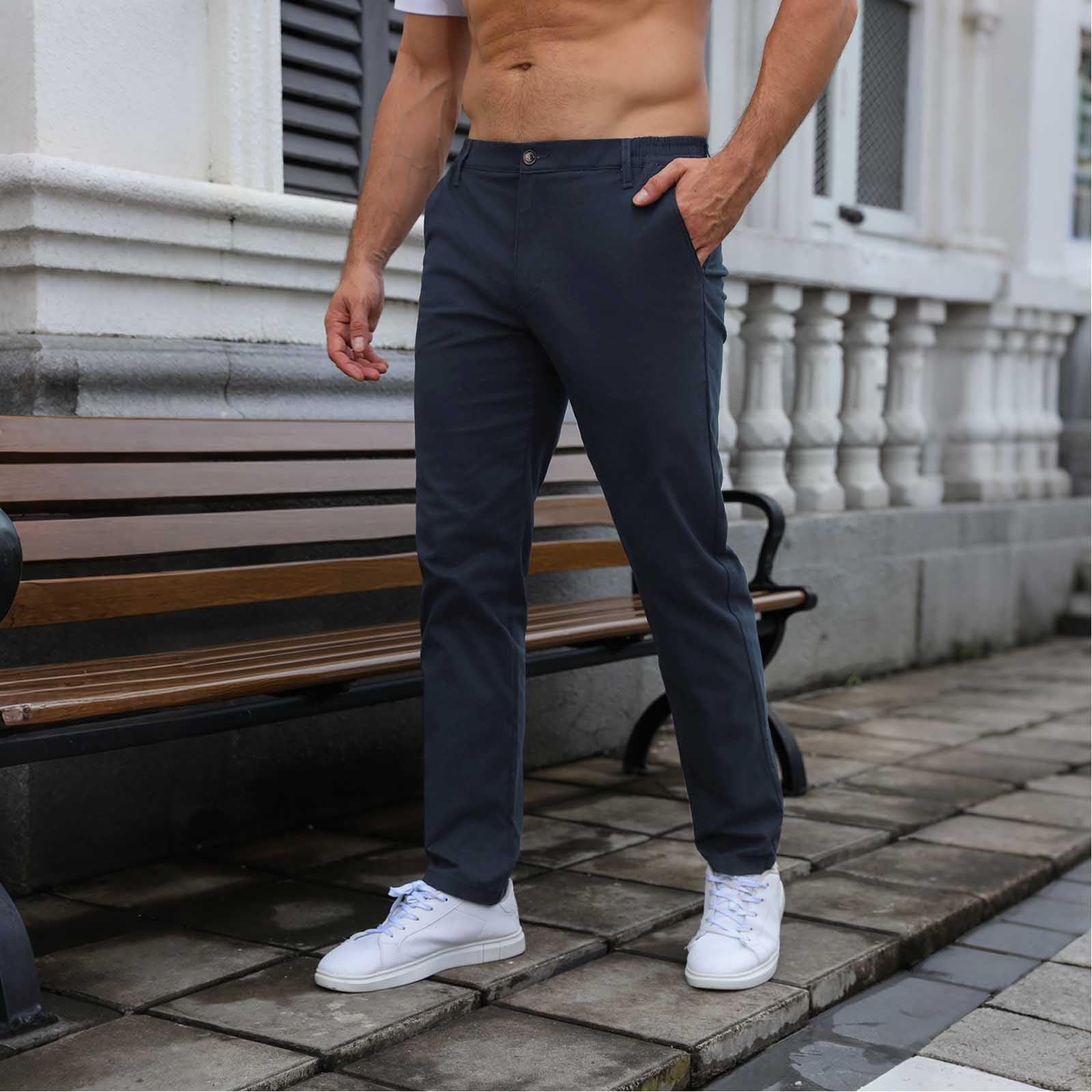 FizzPop Chino Hose Herren Freizeithose Regular Fit Stoffhose Golf Business