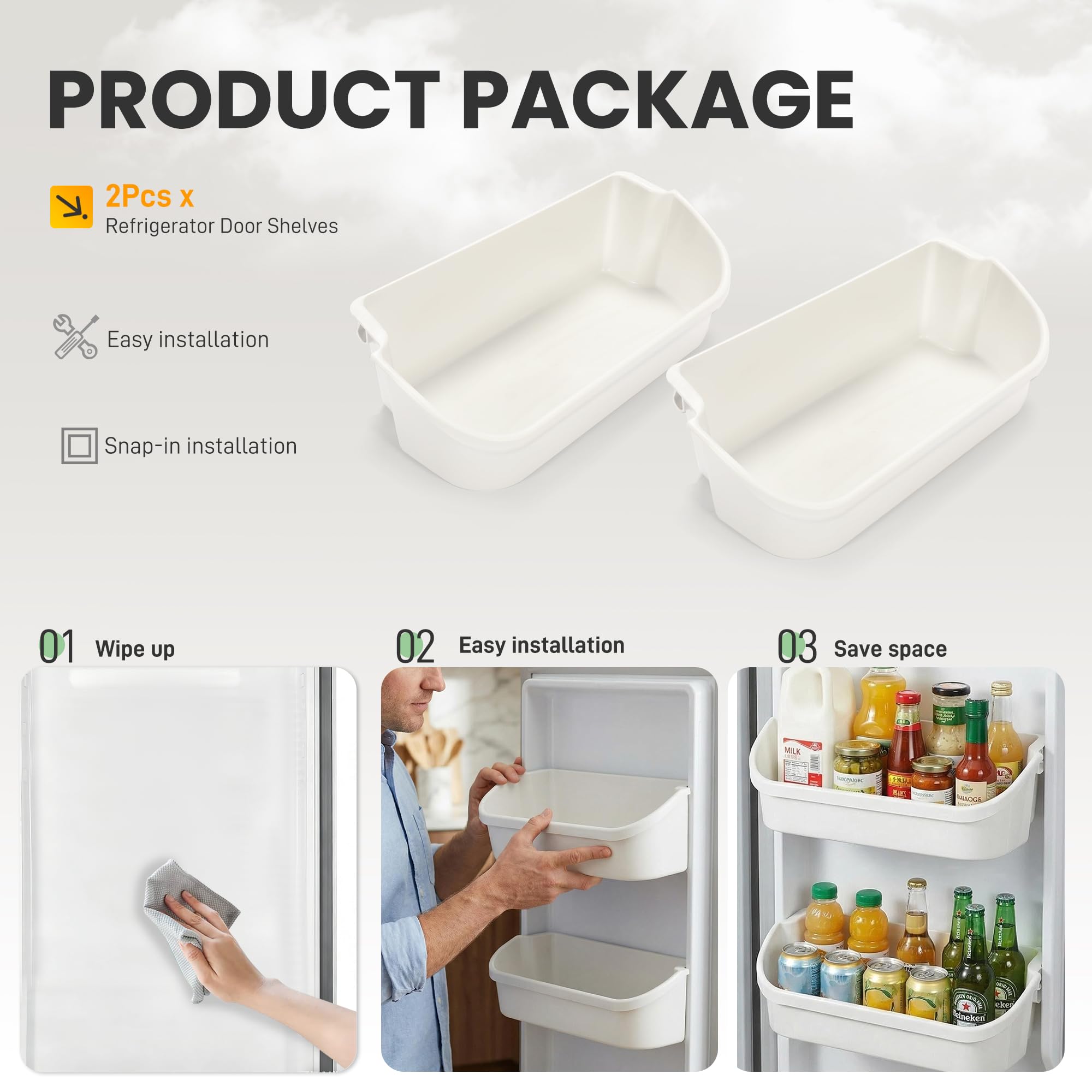 Slim Force VARUNA recit スリムフォース セット Mサイズ Amazon.com: Kojem 240356401 Refrigerator Door Bin Shelf 2Pcs