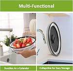 Set of Three Microwave Cover for Food Black, Microwave Collapsible Splatter Cover Colander Lid, Dishwasher-Safe, BPA Free