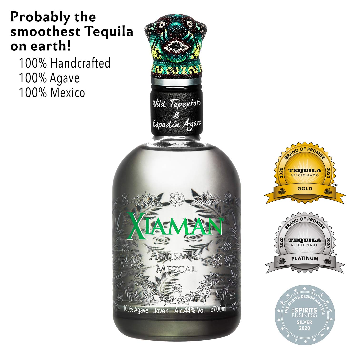 Xiaman Mezcal Artisanal 44% 0,7l • Mescal Premium Made in Mexico • Mescal messicana artigianale complesso per un godimento di puro mescal