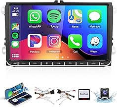 2G+64G Car Radio for VW Golf 5 6 Passat Jetta Caddy EOS T5 Tiguan Touran CC Polo with Carplay Android Car Wireless, 9 Inch Touch Screen Car Stereo with Bluetooth GPS Wi-Fi FM RDS Mirror Link Rearview