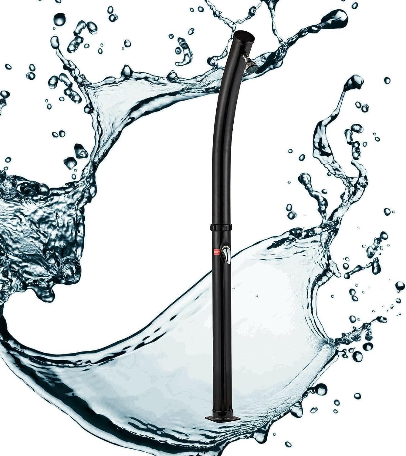 Outdoor Shower kit 85in Solar Outdoor Shower W/360 Rotating Shower Head & Foot Shower Faucet, Temperature and Pressure Adjustable Garden Shower, Easy Installation, Heated Water