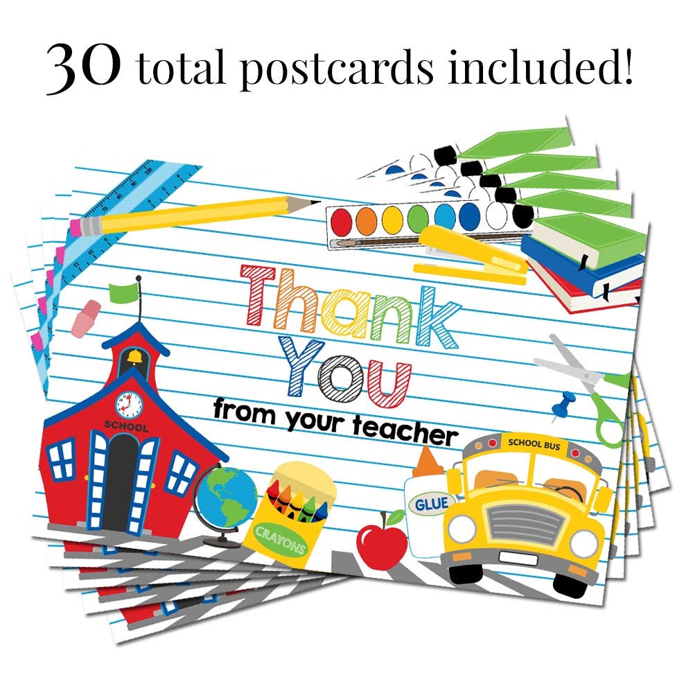 School Supply Themed Thank You Notes For Students From Teachers, 4"x6" Fill In Notecards by AmandaCreation (30) - Image 5