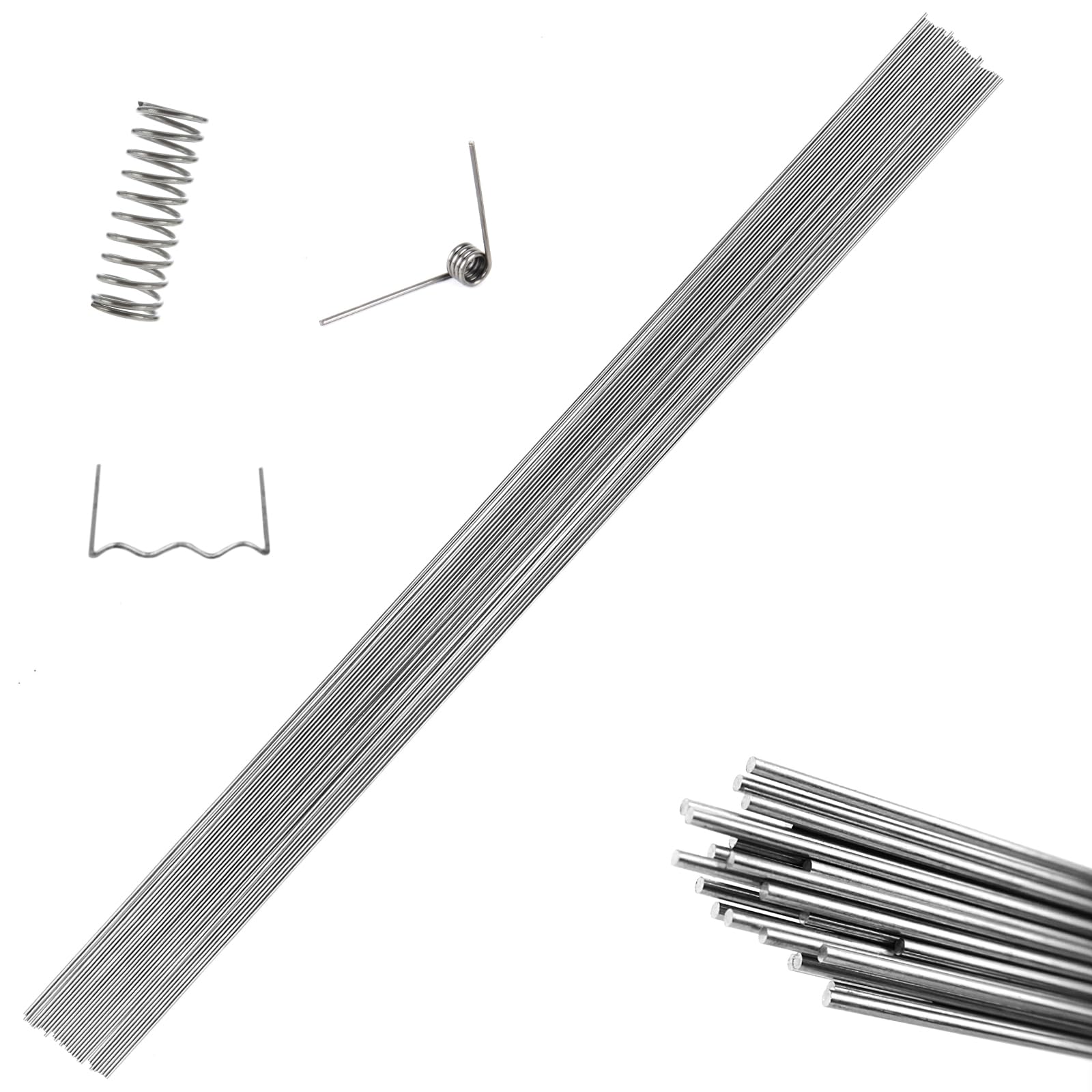 Fil de Fer Souple Loisir Creatif Fil Acier Inoxydable 30 Pcs Fils à Ressort en Inox 400 mm Cable Inox Fils Métallique Dur Fil Aluminium pour Bijoux Bricolage Décoratifs Fleuriste (2mm x 400mm)