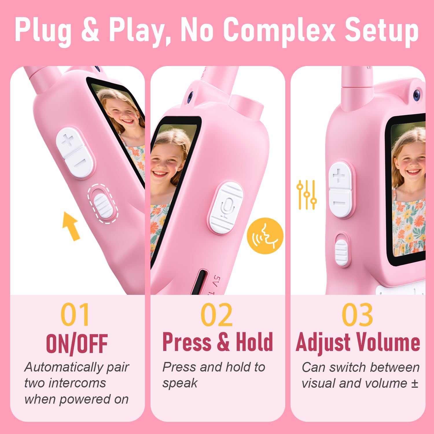 Lapare Kids Video Walkie Talkies, 2-Way Rechargeable Walkie Talkies with Screen, HD Real-time Video Outdoor Toys for Toddlers, for Boys 3 4 5 6 7 8+