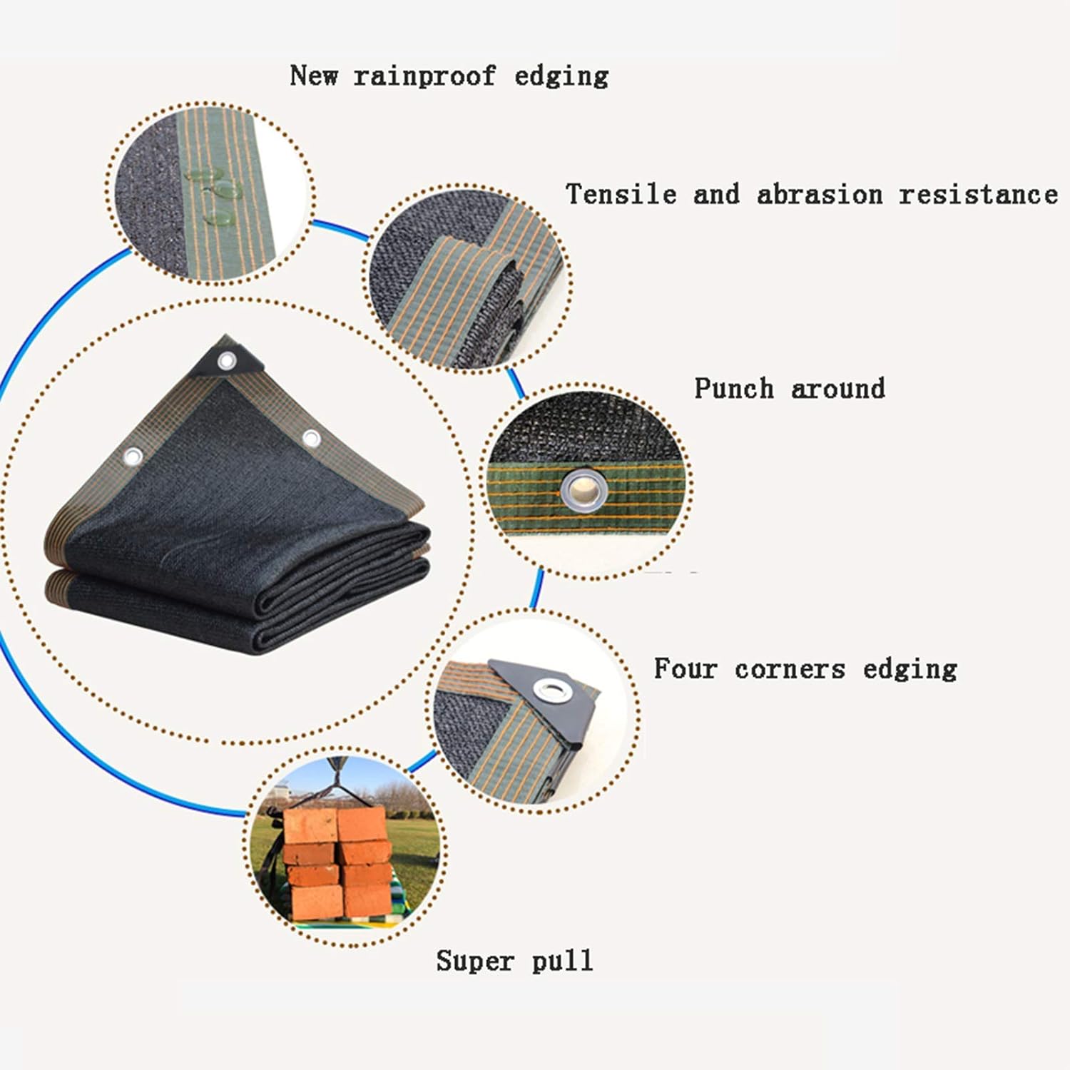 Shade net,Shade Cloth,Shade mesh,Sun Shade sail,90% Sunblock Shade Cloth Net Black Resistant,Garden Shade Mesh Tarp for Plant Cover, Greenhouse,10 * 15m(32.81 * 49.21ft)