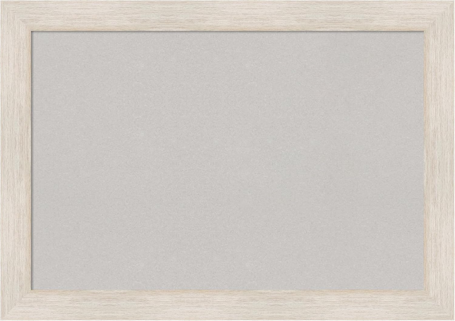 Amanti Art Grey Cork Board for Wall (41 x 29) Bulletin Board with Hardwood White Wash White Wood Frame, Large Cork Board for Office, Country Rustic Corkboard for Wall, Pin Board from WI, USA