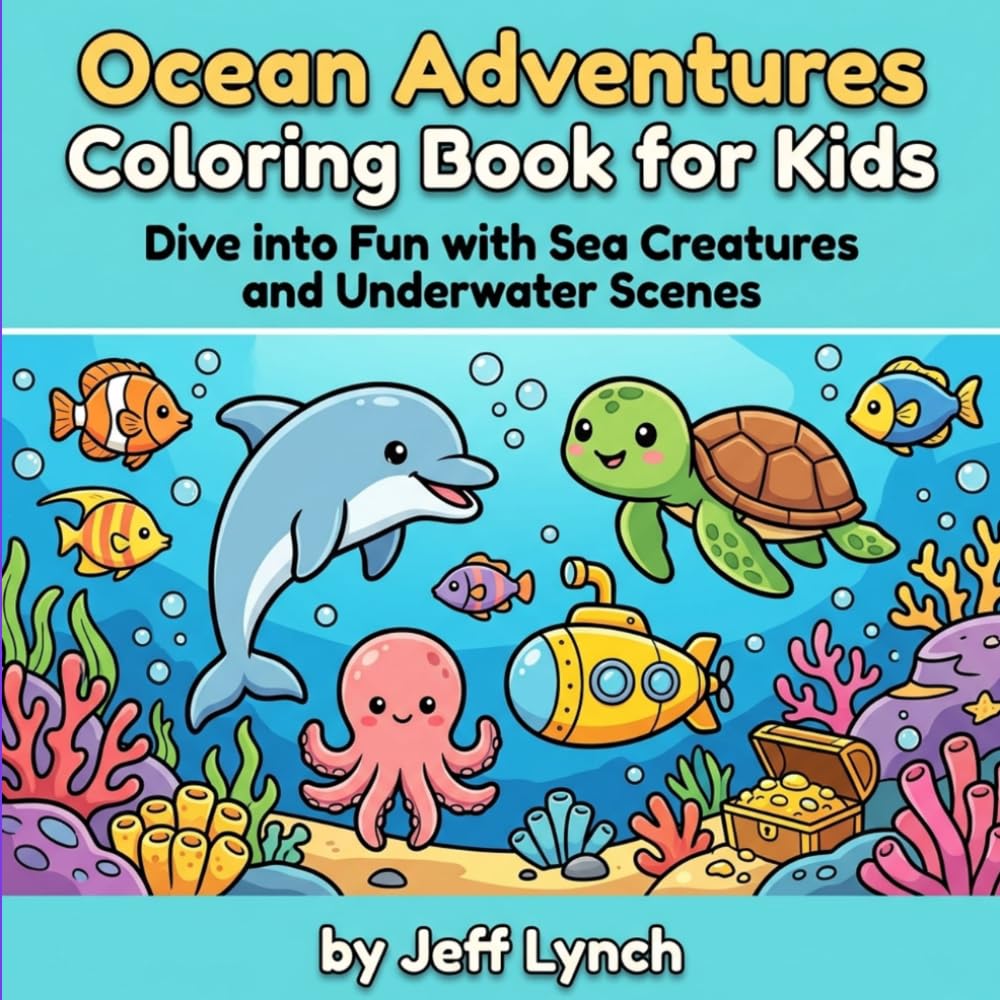 Ocean Adventures Coloring Book for Kids: Dive into Fun with Sea Creatures and Underwater Scenes