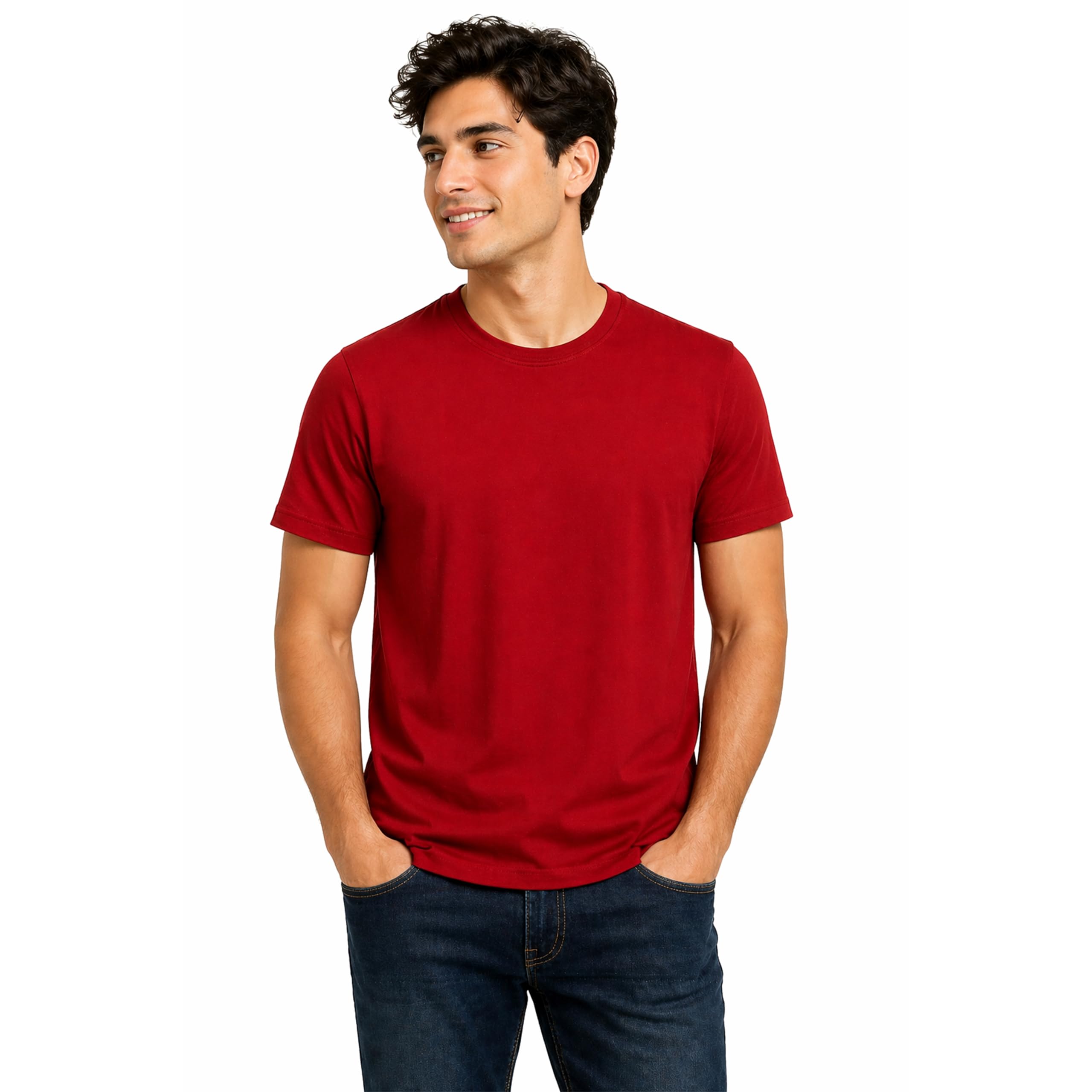 Men's Round Neck Short Sleeve Casual T-Shirt | Men's Regular Fit Casual T-Shirt-picture-38