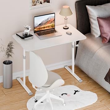 Manual Height Adjustable Standing Desk, Heavy Duty Game Desk, Hand Crank Standing Desk, Hand Lifting Computer Desk, Manual Stand Up Desk, Home Office Computer Workstation White 100 cm