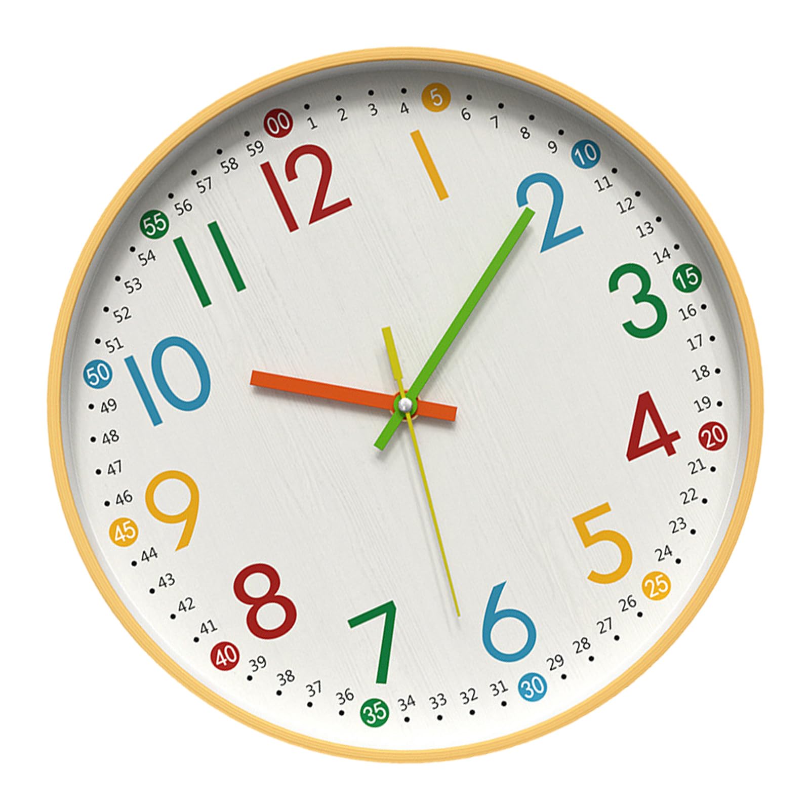 Tsophreniq 12Inch Colorful Numerals Clock Easy Reading Quiet Movement Battery Operated Wall Clocks Decoration for Kids Bedroom Classroom Wall Clock