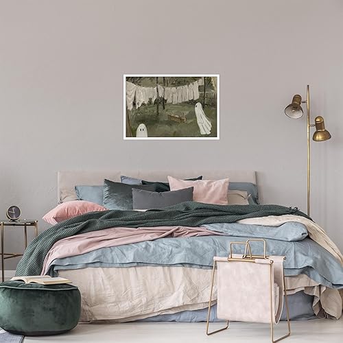 Miniatura 2 de Lienzo vintage con diseño de fantasma, arte de pared de moda, pósteres divertidos de Halloween, impresiones artísticas de Halloween, pintura de