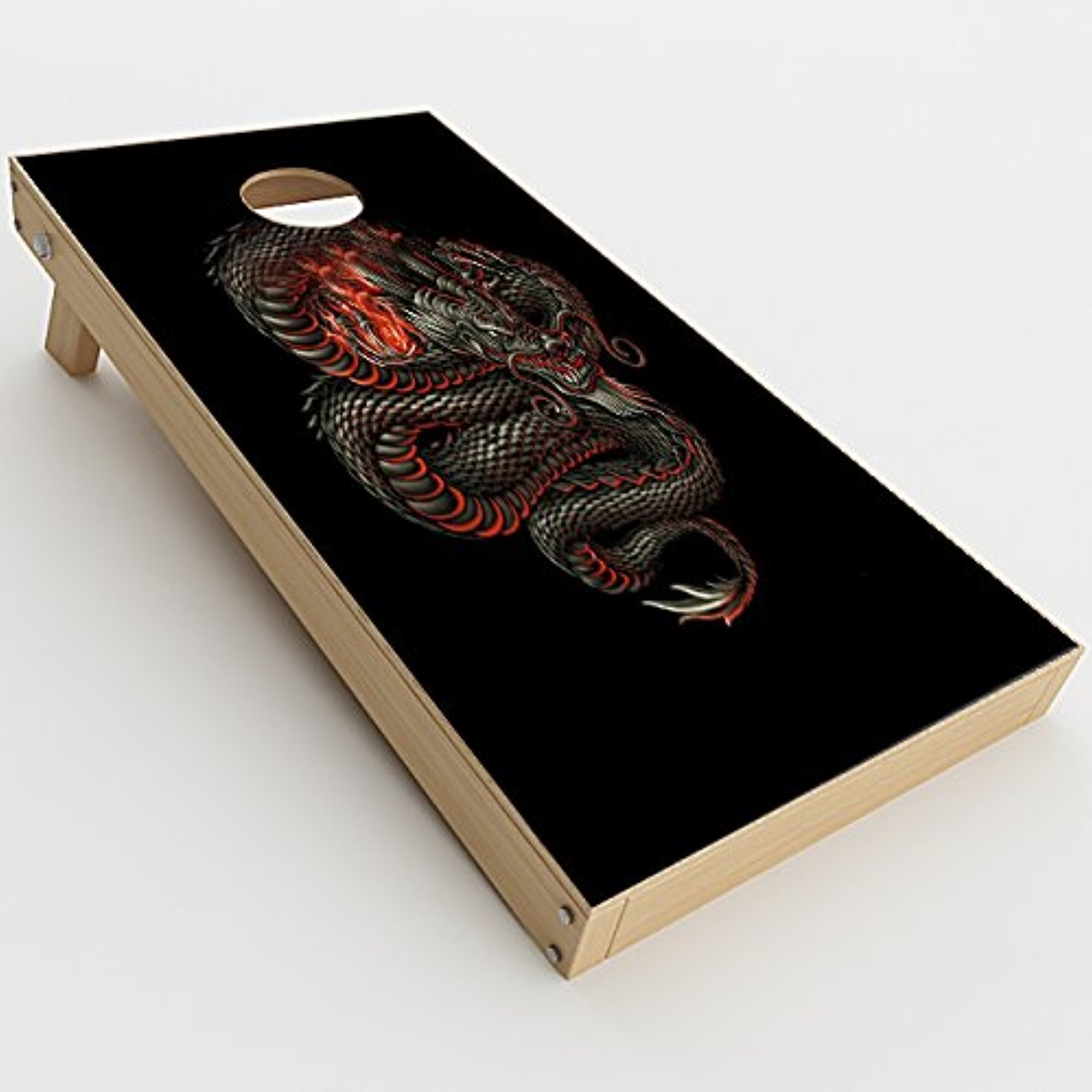 Skin Decals Vinyl Wrap for Cornhole Game Board Bag Toss (2xpcs.) / Dragon Snake Serpant