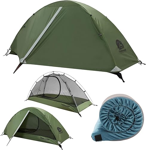 Tienda de mochilero para 1 persona para acampar y colchón de espuma para acampar