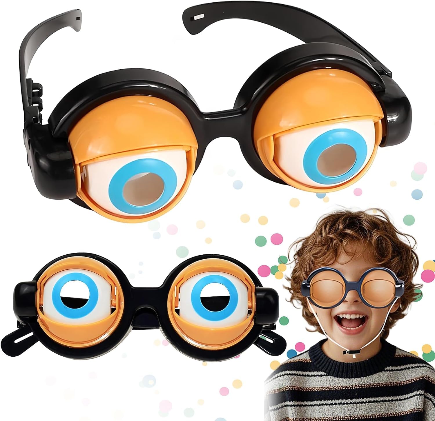 Funny Glasses for Adult Crazy Eyes Blinking Glasses Googly Glasses | Silly Glasses With Blinking Eyeball On Them, Party Photo Props for School Beach Party Supplies, Gift for Adults, Kids-image-4
