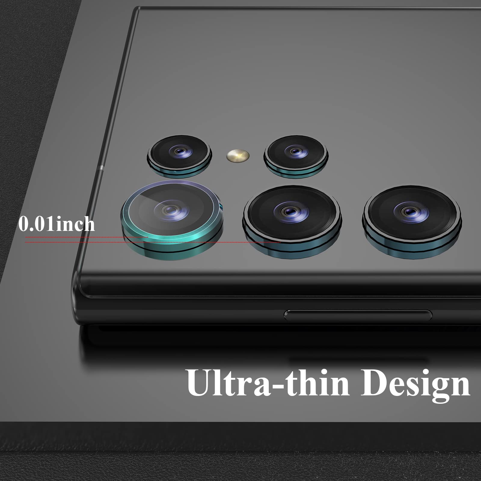 YWXTW [3 + 2 Stück] für Samsung Galaxy S22 Ultra Kamera-Objektivschutz, Aluminiumlegierung, gehärtetes Glas, [Installationsrahmen] mit Kamera-Displayschutzfolie für S22 Ultra 5G (mehrfarbig)